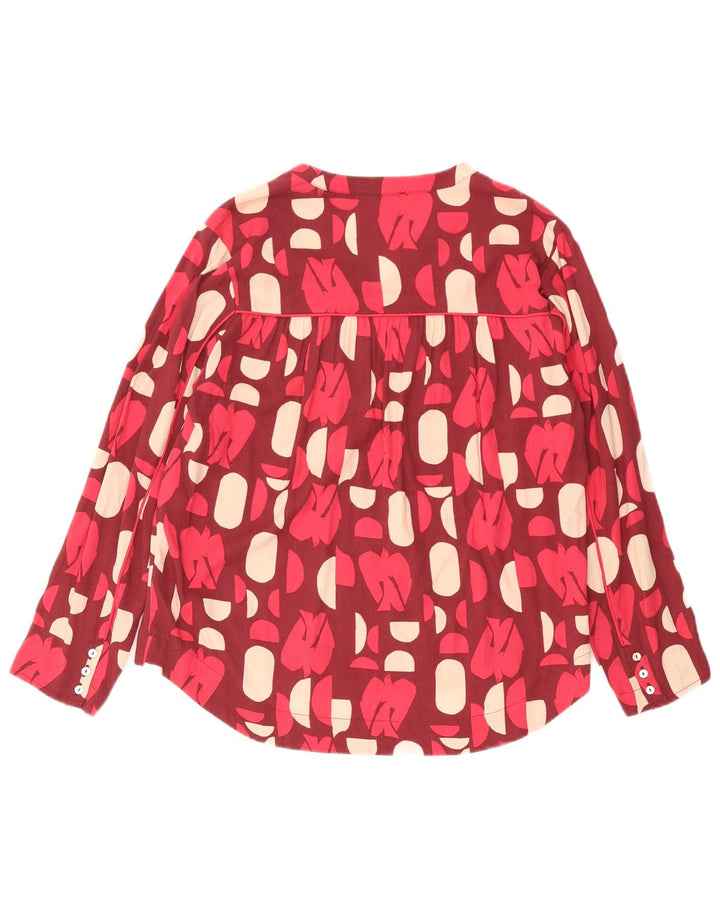 Bijela ženska majica prevelike veličine UK 10 Small Burgundy Geometric