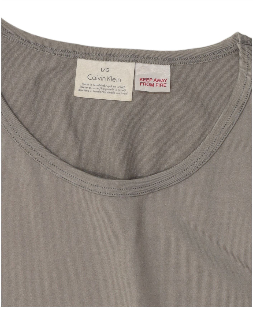 CALVIN KLEIN Mens Vest Top Large Grey Nylon