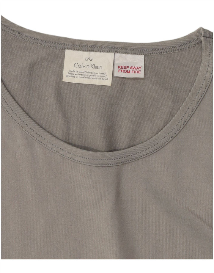 CALVIN KLEIN Mens Vest Top Large Grey Nylon