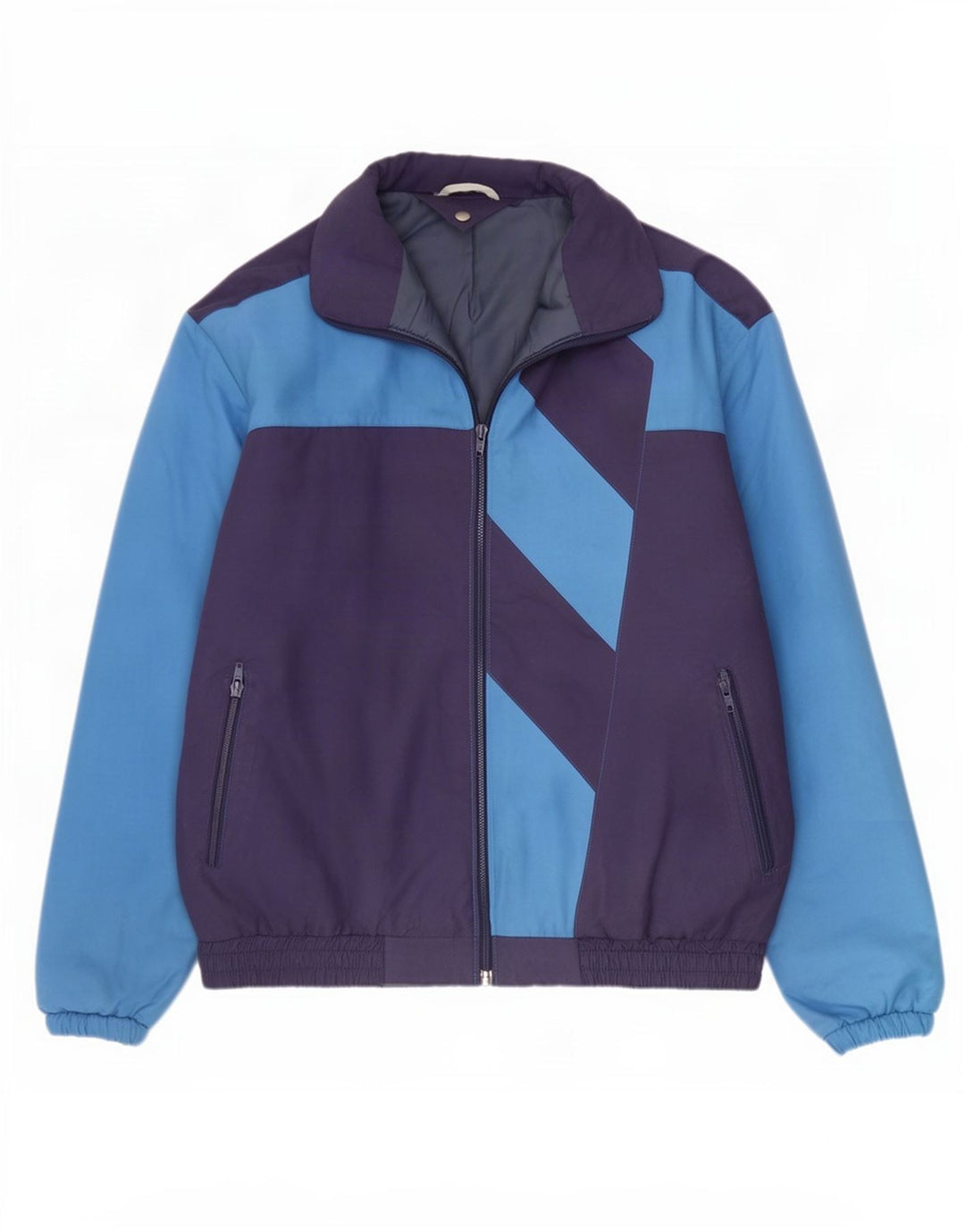 Vintage muška bomber jakna UK 40 veliki tamnoplavi poliester u boji