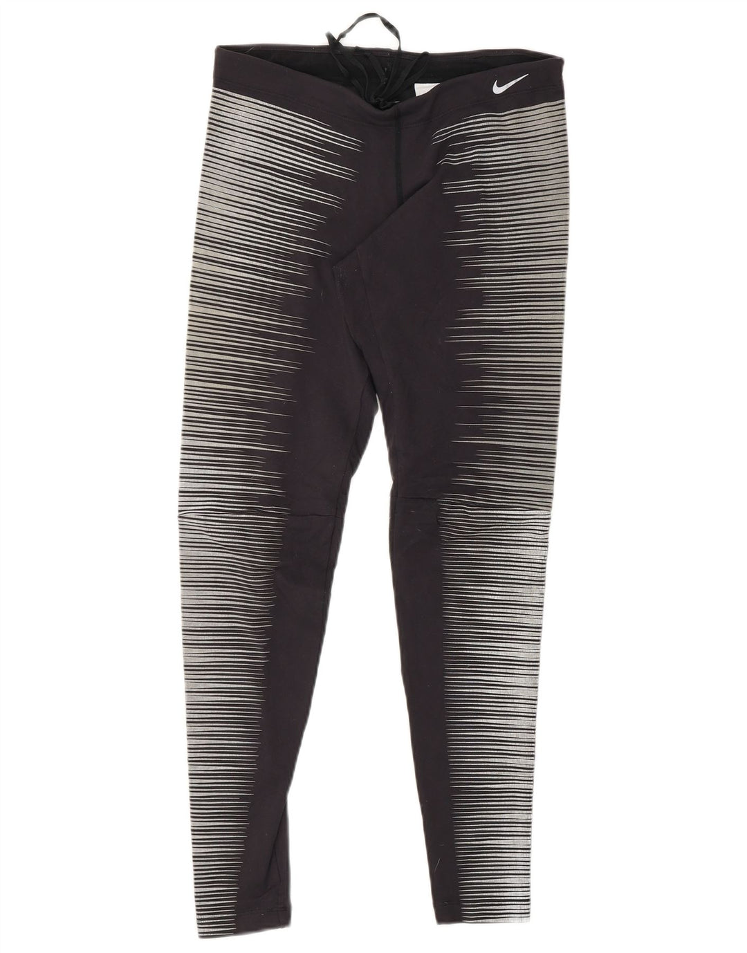 NIKE Ženske Dri Fit Leggings UK 8 Small Grey Pinstripe Najlon