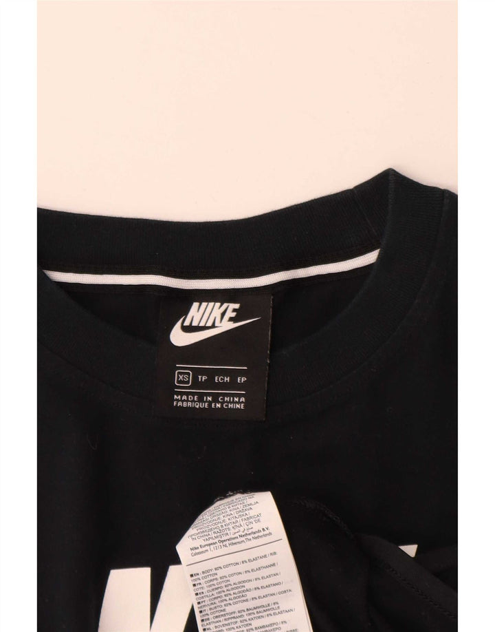 Nike ženski grafički bodi UK 6 XS crni pamuk