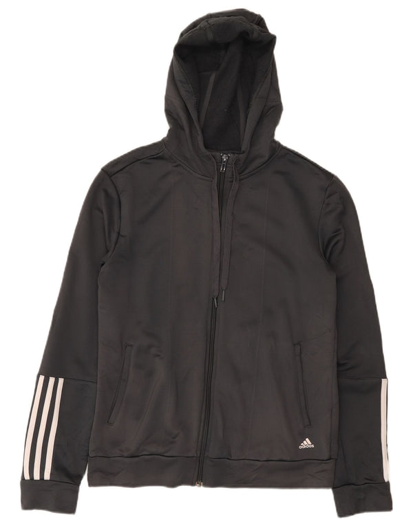 Adidas ženski džemper s kapuljačom Climalite UK 12/14 srednje sivi poliester