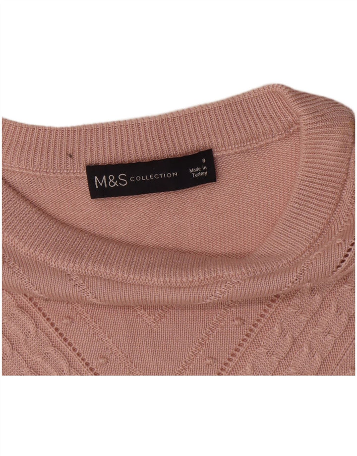 Marks & Spencer ženski džemper s okruglim izrezom UK 8 Mala ružičasta