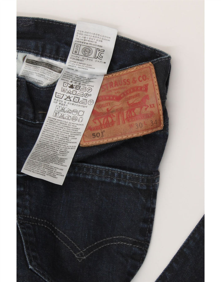 LEVI'S muške 501 ravne traperice W30 L34 tamnoplavi pamuk