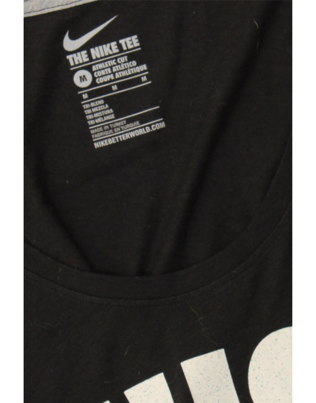 NIKE Womens Athletic Cut Graphic T-Shirt Top UK 14 Medium Black Polyester Vintage Nike and Second-Hand Nike from Messina Hembry 