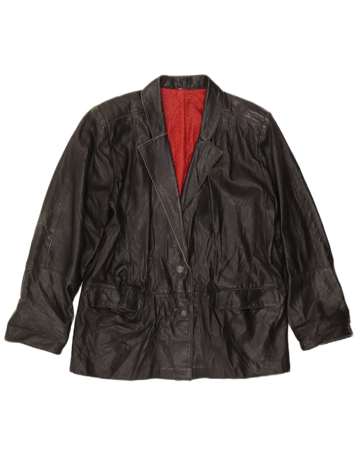 Vintage ženska kožna jakna IT 50 XL crna koža