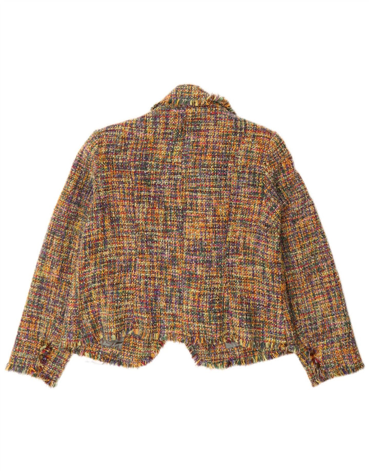 SASHA Ženska otvorena jakna jakna UK 16 Veliki višebojni akril