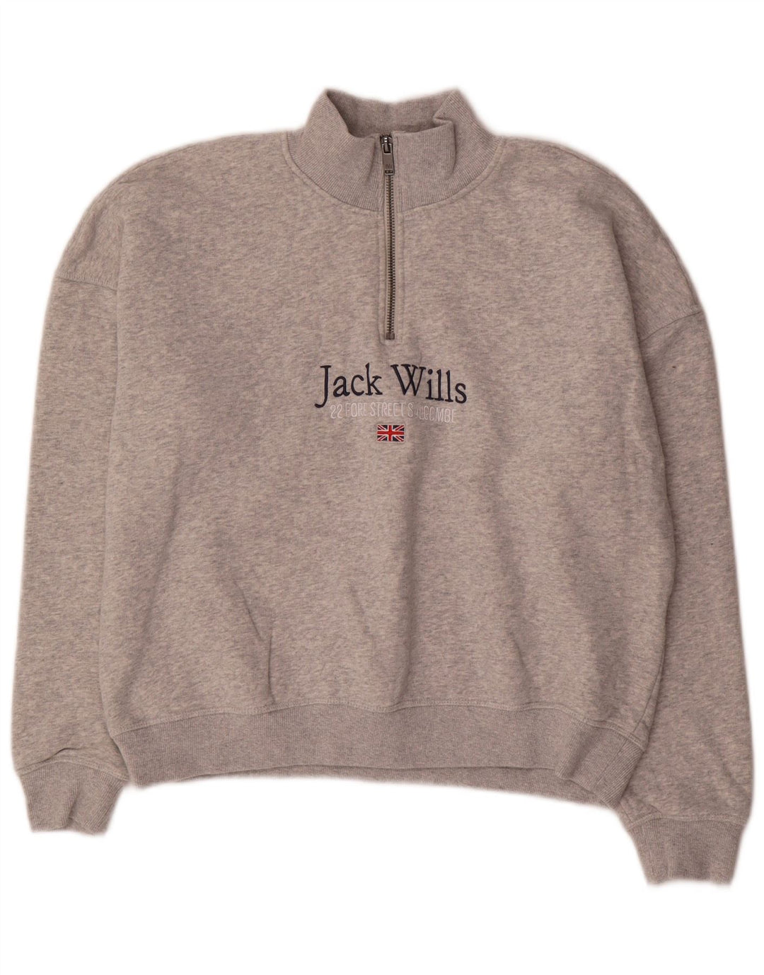 Jack Wills Ženska prekomjerna trenirka s motivima UK 10 Mala siva