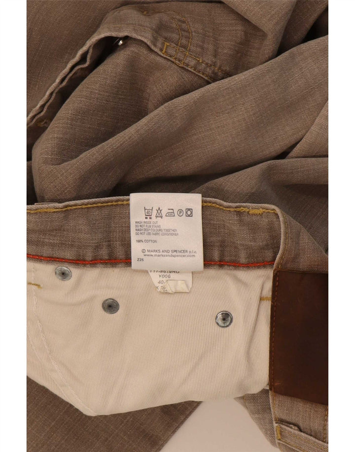 Marks & Spencer muške ravne traperice W40 L33 Kaki pamuk