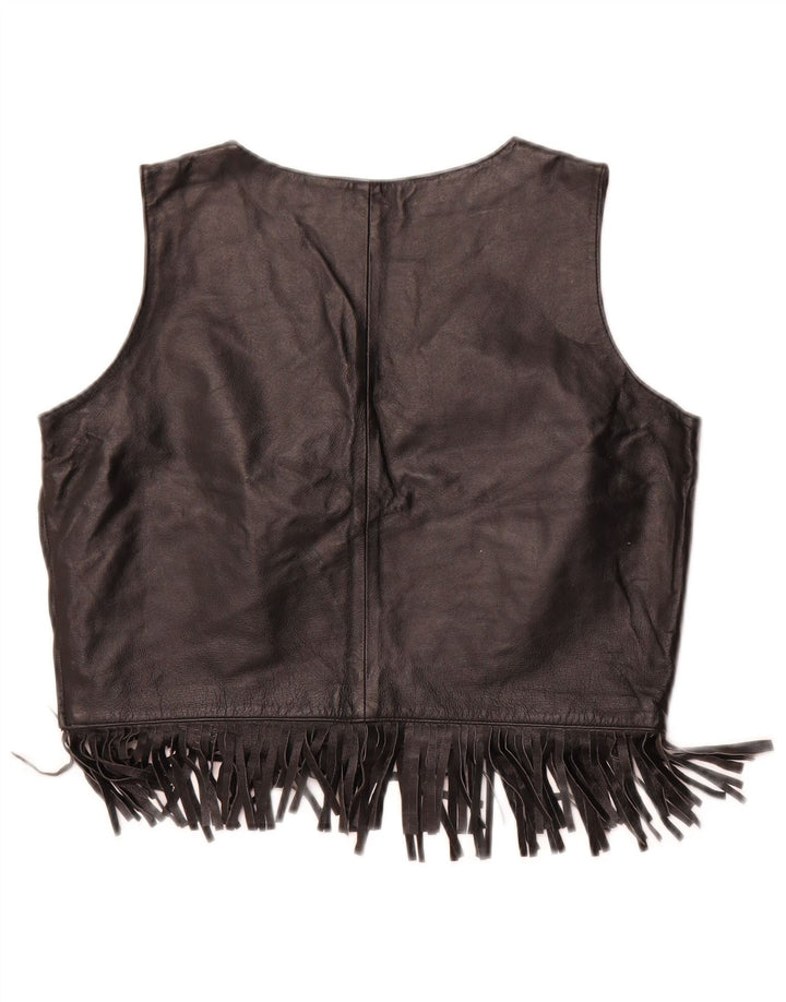 Ženska ležerna kolekcija WOODPECKER Crop Top EU 42 srednje crne kože