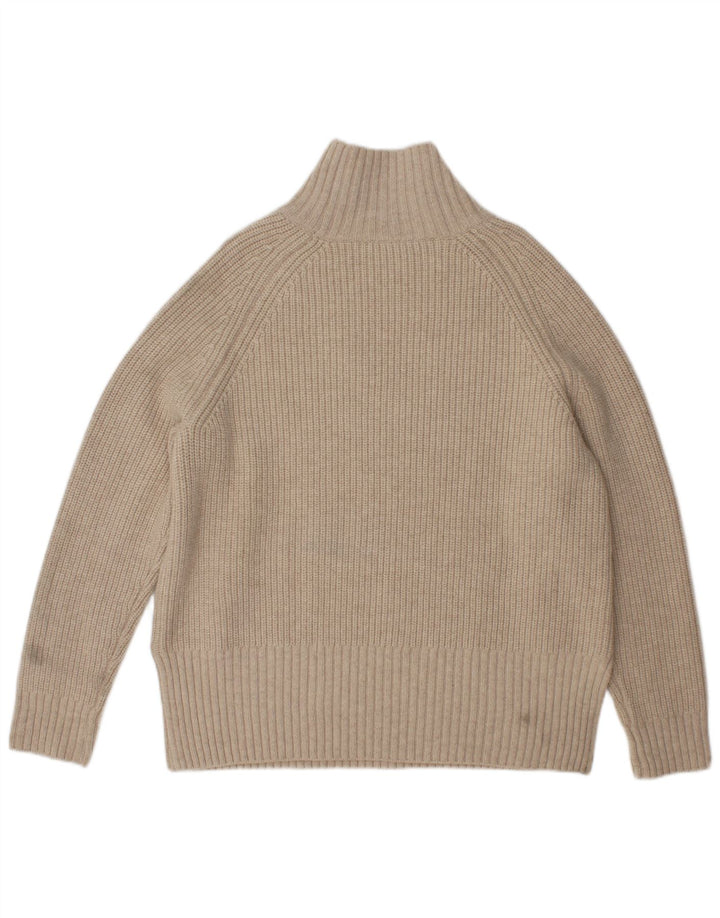 Zara ženski pulover s velikim ovratnikom UK 10 Small Beige Wool