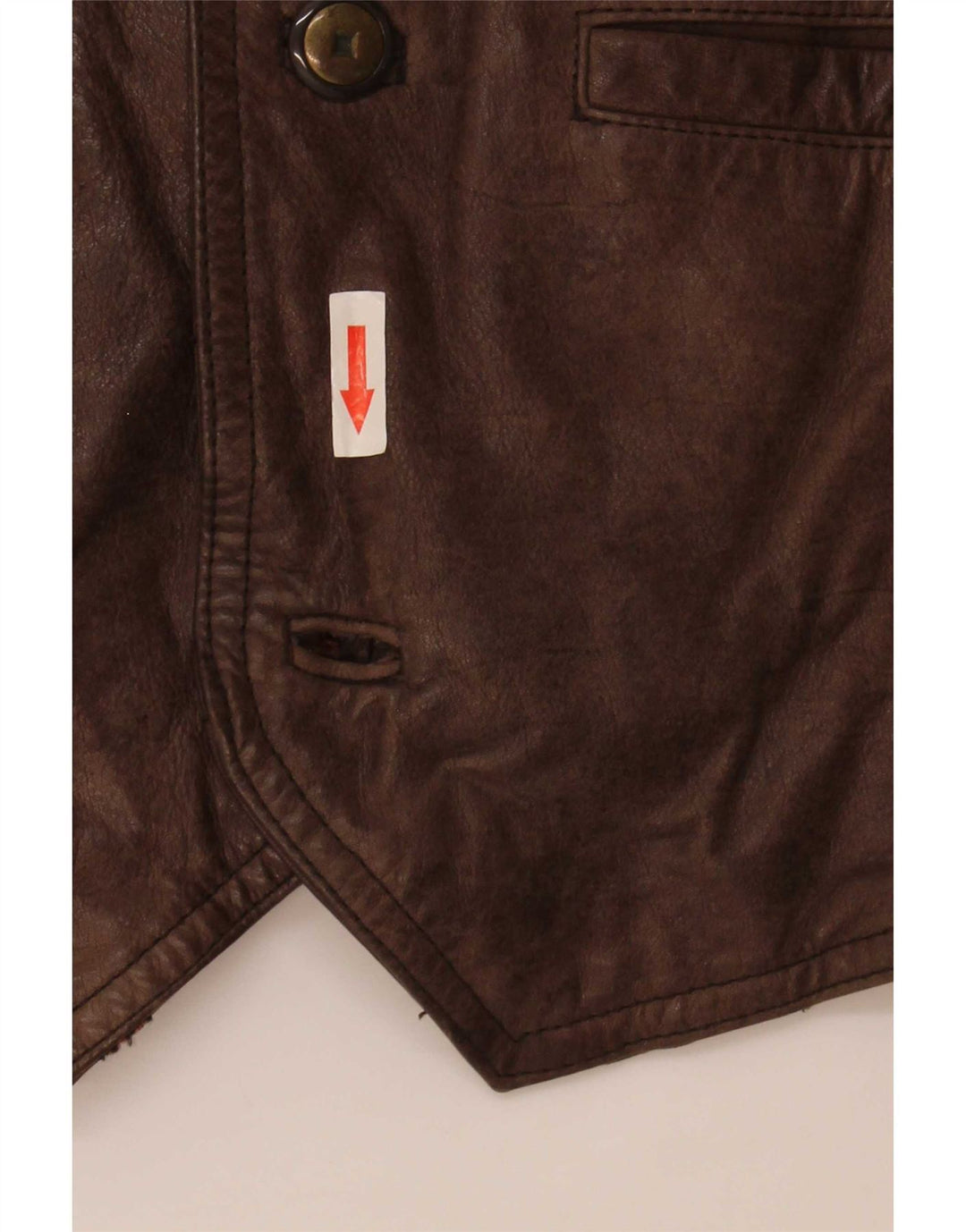 Vintage muški kožni prsluk IT 58 2XL smeđi