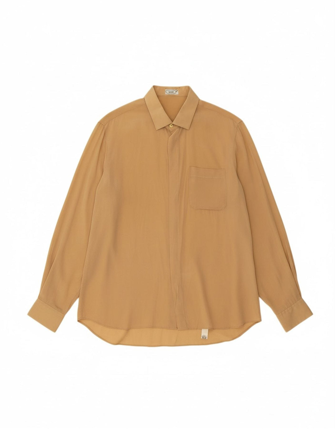 VINTAGE Mens Shirt Size 42 Large Beige Acetate