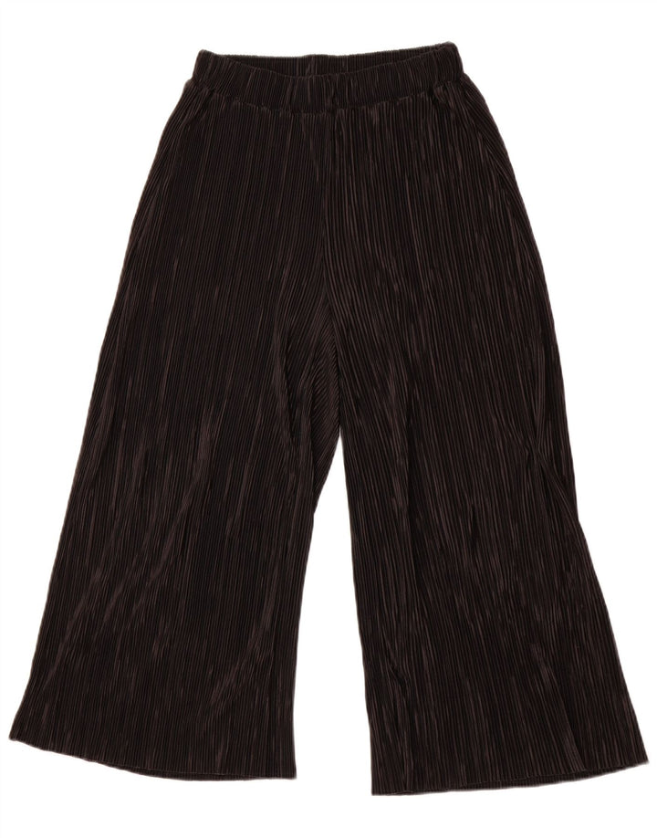 ZARA ženske kapri hlače širokih nogavica XS W24 L23 crni poliester