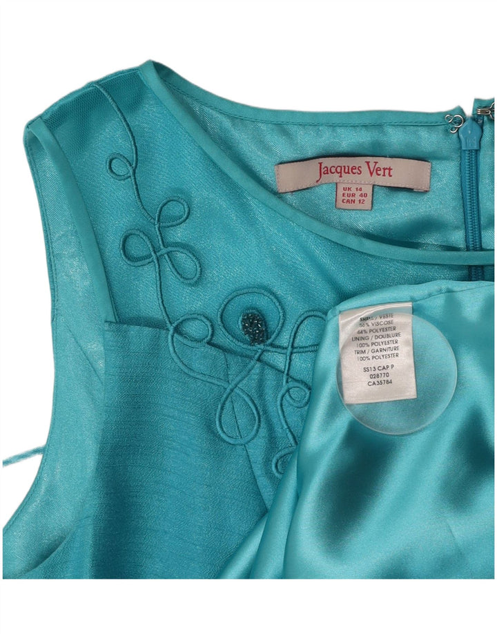 JACQUES VERT Ženska plašt haljina bez rukava UK 14 Velika tirkizna viskoza