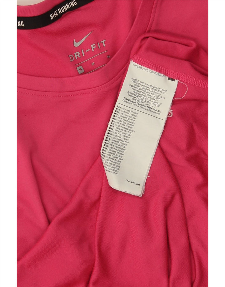 Nike Dri Fit majica kratkih rukava za trčanje UK 14 srednje ružičasta poliester