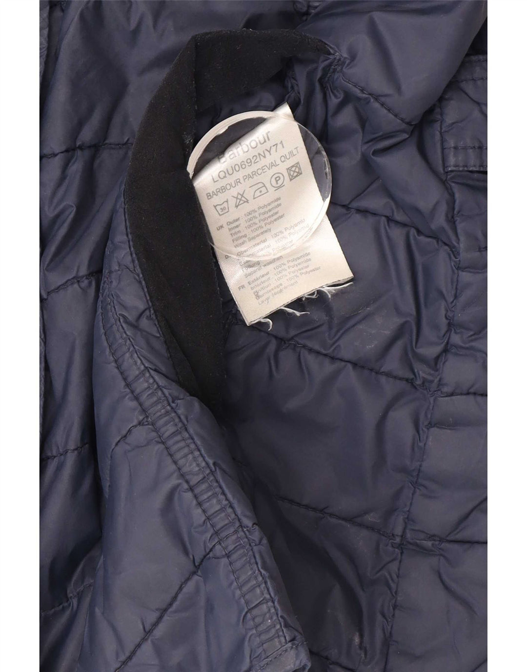 Barbour ženska podstavljena jakna UK 16 Large Navy Blue Colourblock Polyamide