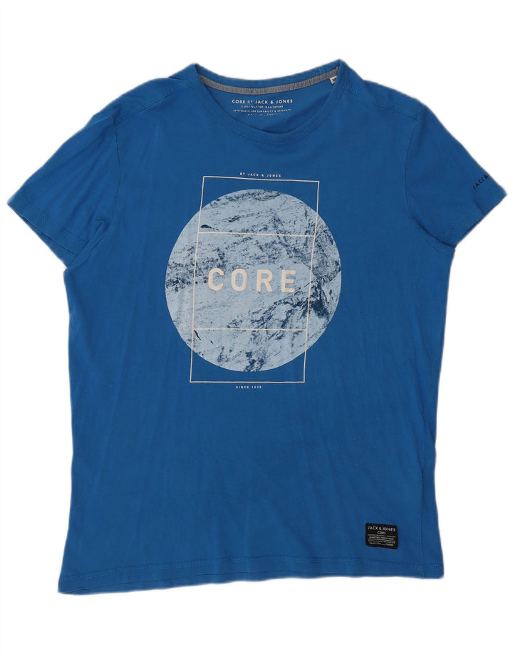 Jack & Jones muška grafička majica srednje plavi pamuk