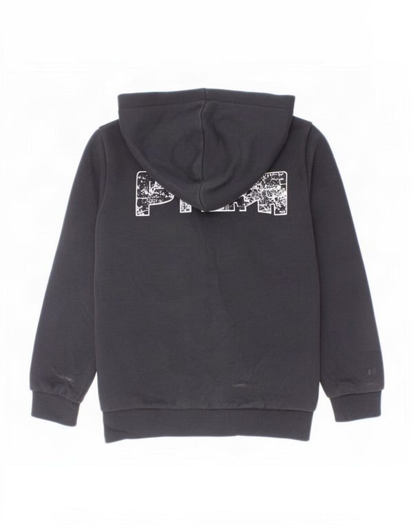 Puma Boys Graphic Zip pulover s kapuljačom 9-10 godina crni pamuk