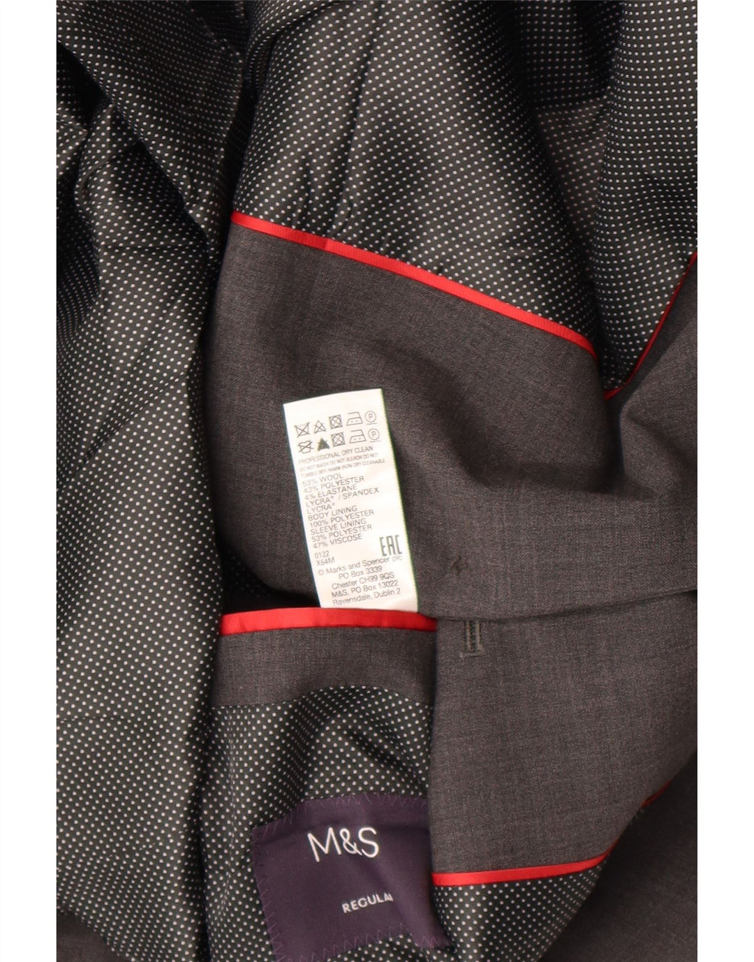 Marks & Spencer muška jakna sako s 2 gumba UK 44 XL sivi karirani vuneni