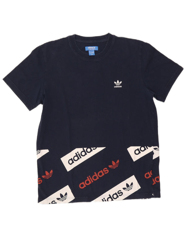 Velika muška majica s grafičkim motivima Adidas, tamnoplavi pamuk