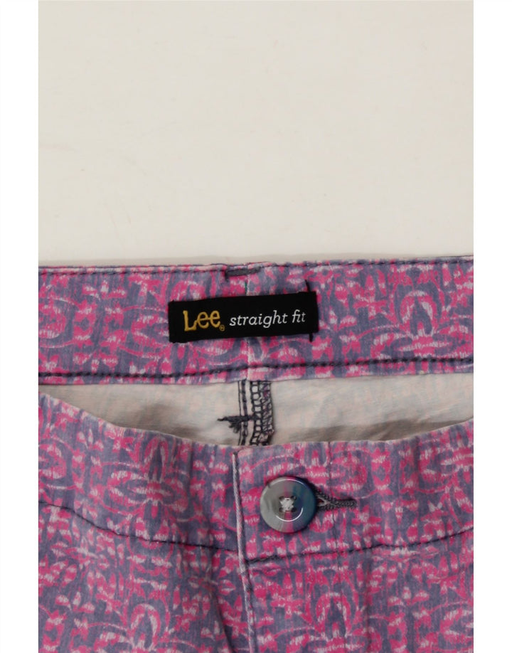 LEE Womens Abstract Pattern Casual Shorts US 18 2XL W40 Pink Vintage Lee and Second-Hand Lee from Messina Hembry 