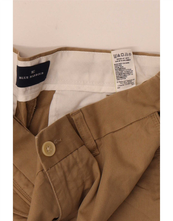 Marks & Spencer Mens Blue Harbor Chino kratke hlače W32 srednje bež pamuk
