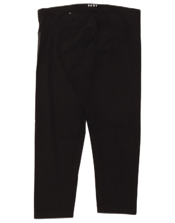 Dkny ženske Graphic Capri tajice UK 12 Srednje crne pamučne blokove