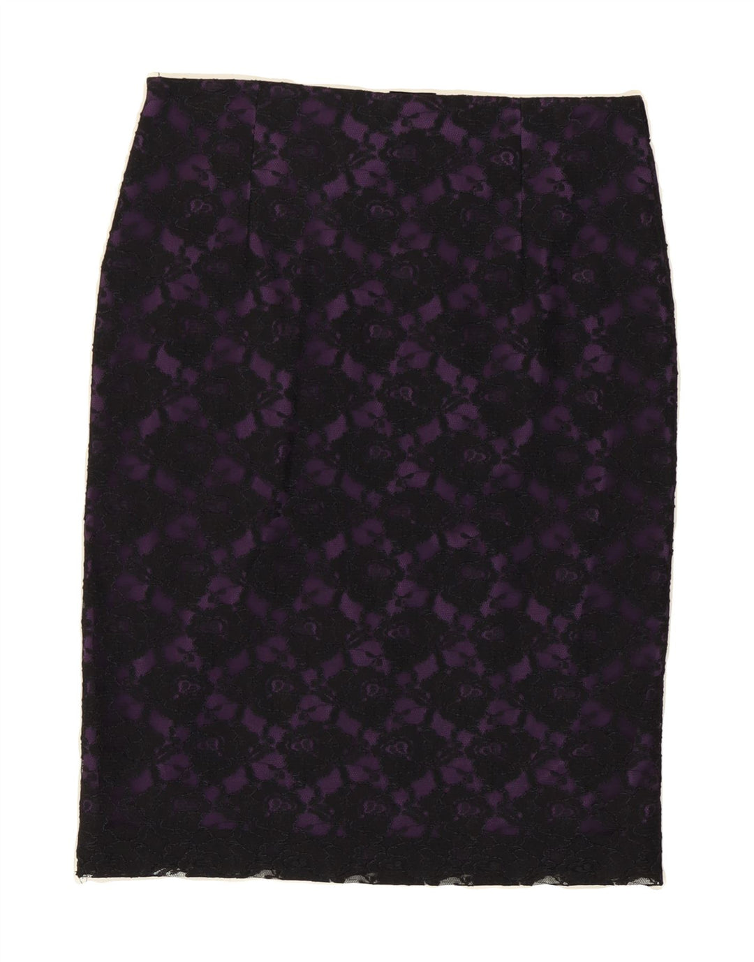 VINTAGE Womens Pencil Skirt IT 42 Medium W30 Purple Polyester Vintage Vintage and Second-Hand Vintage from Messina Hembry 