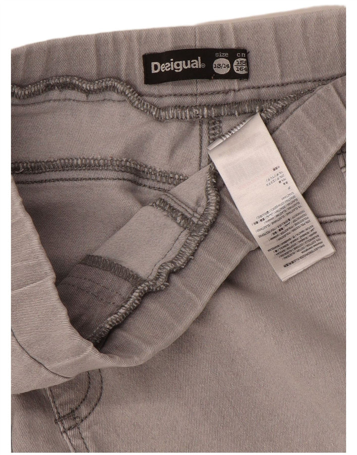 DESIGUAL Graphic Jegging traperice za djevojčice 13-14 godina W26 L24 sivi pamuk