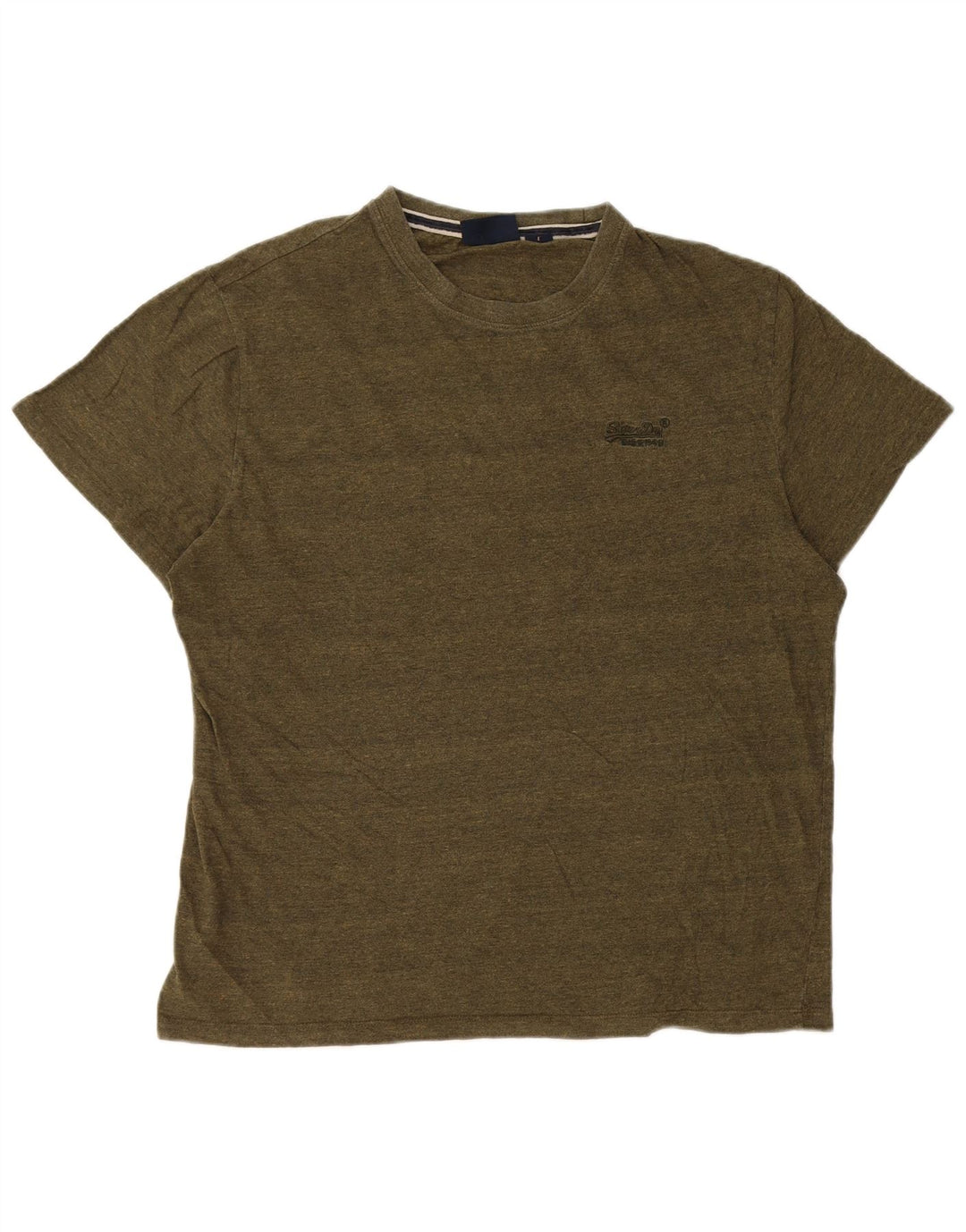 Superdry muška majica kratkih rukava 2XL kaki pamuk na pruge