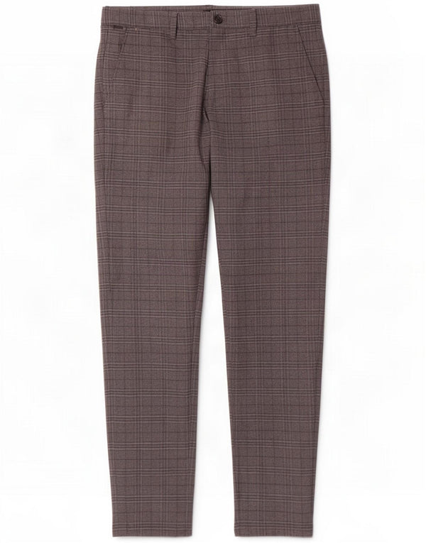 Zara muške uske chino hlače EU 44 Large W34 L31 Sivi karirani poliester