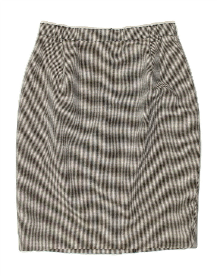 VINTAGE Womens Pencil Skirt UK 10 Small W26 Grey Check Polyester Vintage Vintage and Second-Hand Vintage from Messina Hembry 