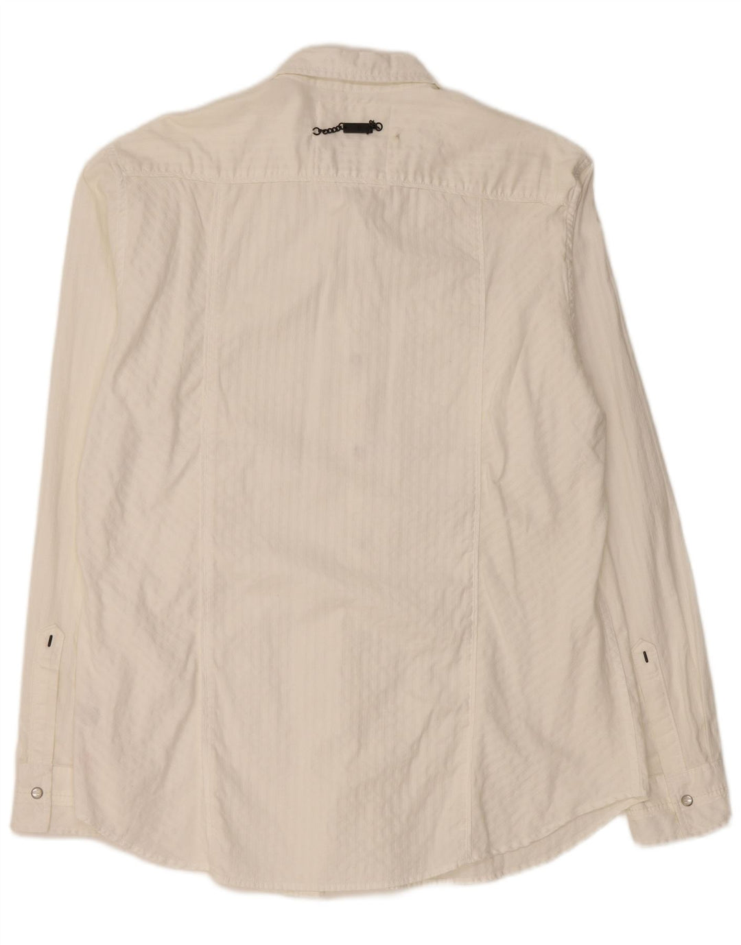 GUESS Mens Shirt XL White Striped Cotton