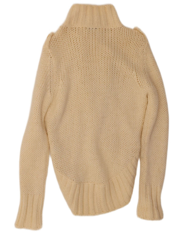 ZATVORENO Ženski džemper kardigan UK 14 Large Off White Wool