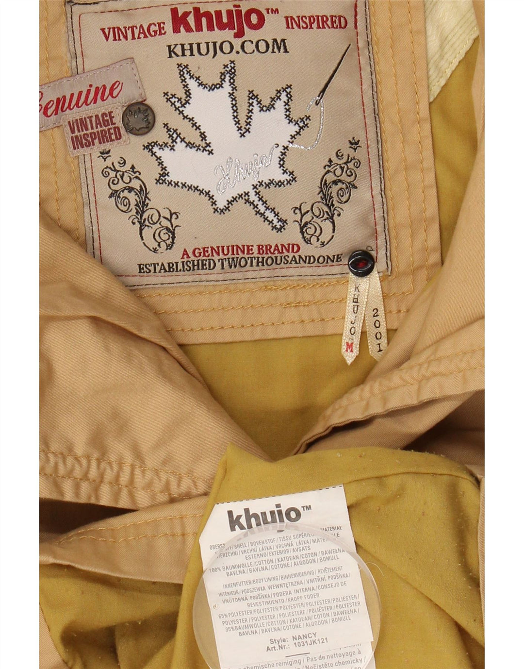 KHUJO Womens Bomber Jacket UK 12 Medium Yellow Cotton Vintage KHUJO and Second-Hand KHUJO from Messina Hembry 
