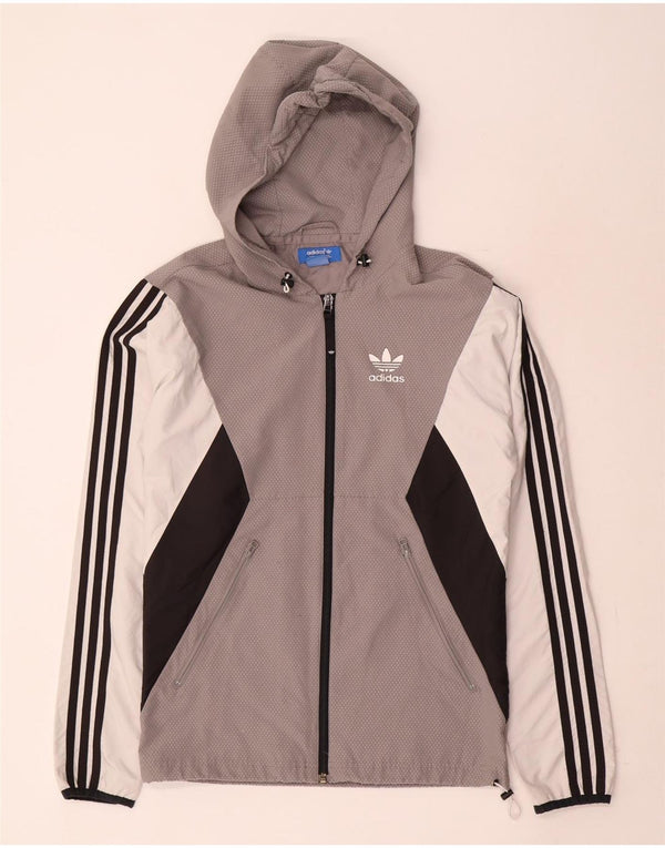 Adidas muška kišna jakna s kapuljačom UK 34 XS Siva poliester u boji