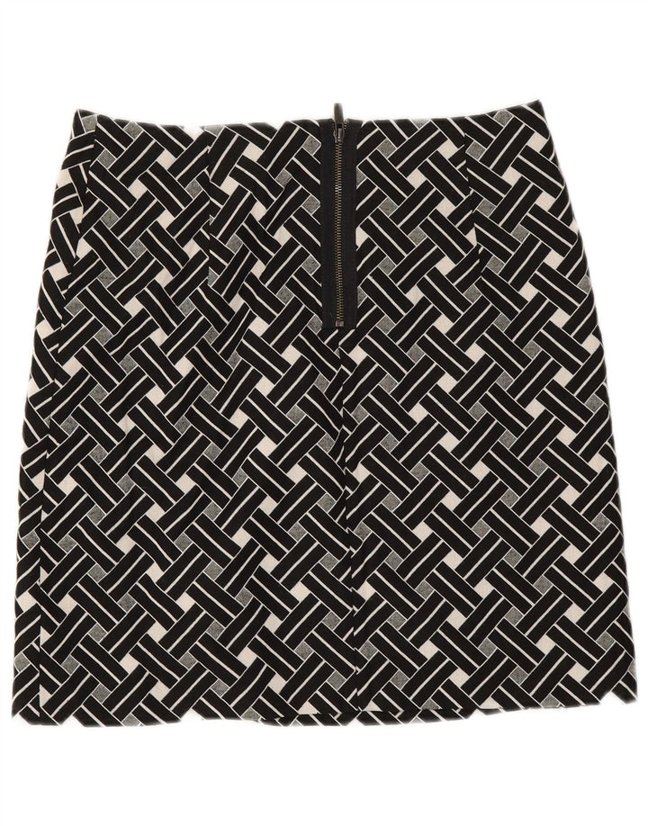 Marks & Spencer ženska ravna suknja UK 12 srednje W32 crna geometrijska