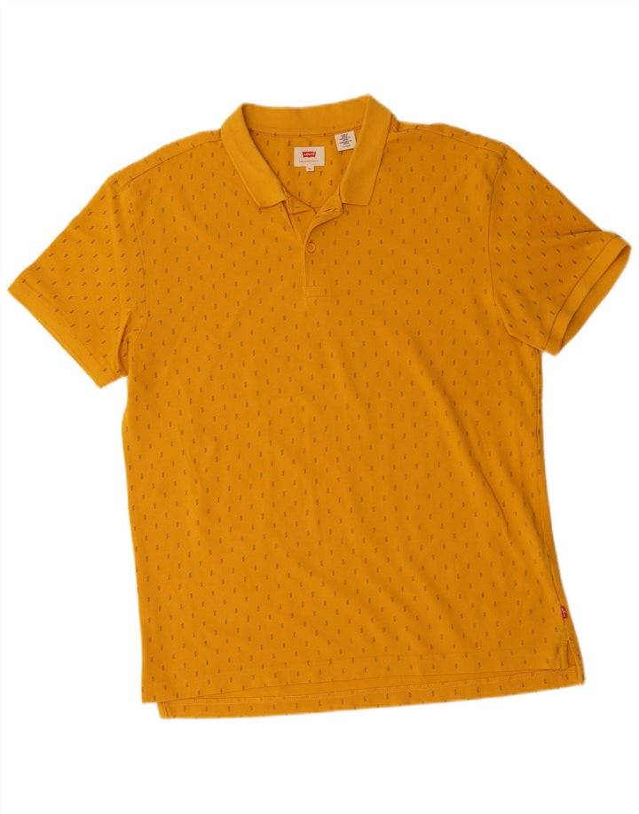 Levi's muška polo majica XL žuti pamuk na točkice