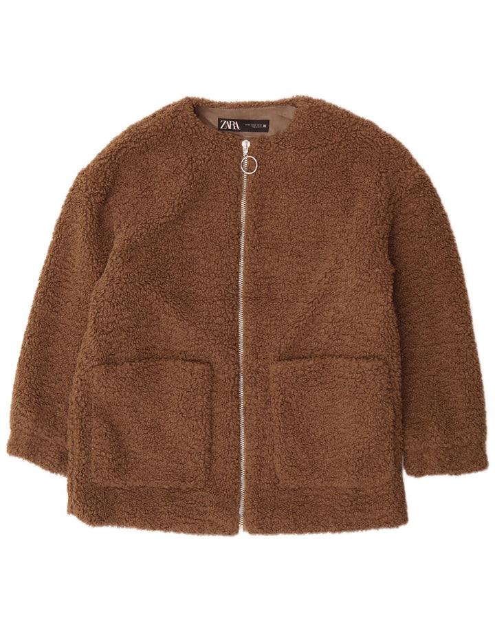 Prevelika jakna od flisa Zara Teddy Bear UK 6 XS smeđa poliester