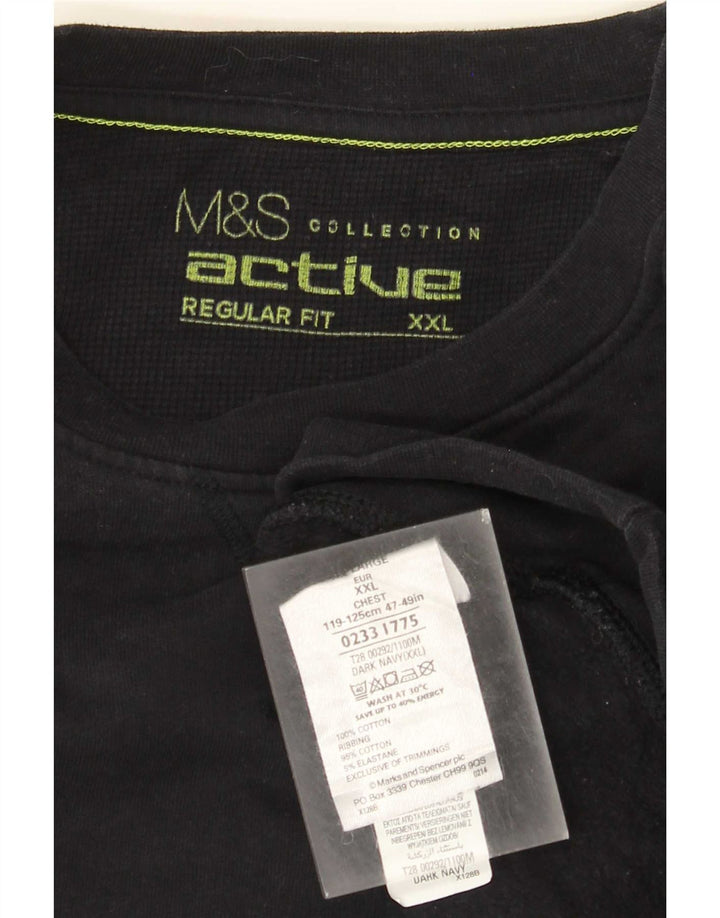 Marks & Spencer muški džemper Regular Fit 2XL tamnoplavi pamuk