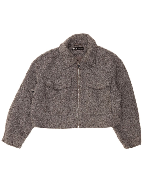 Zara ženska bomber jakna UK 20 2XL sivi poliester