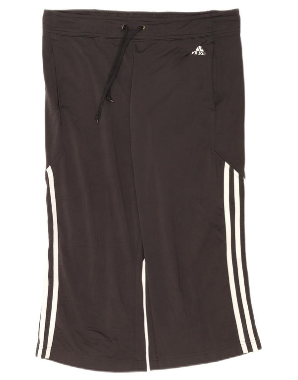 Adidas Ženske Capri Trenirke Hlače UK 14 Veliki crni poliester