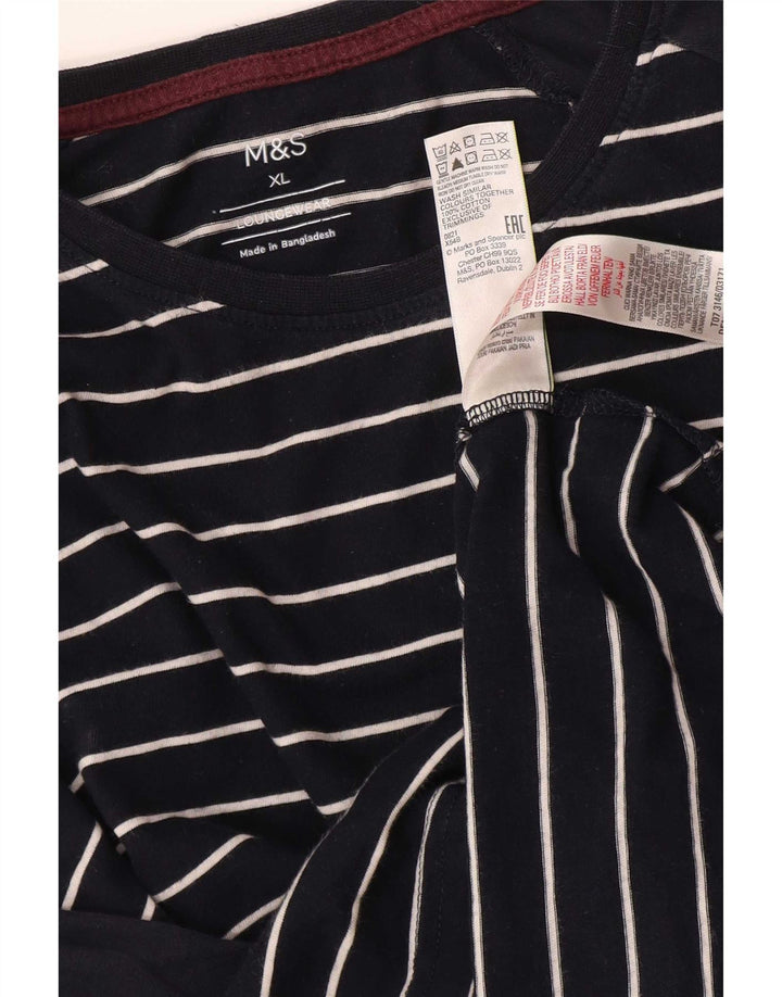 Marks & Spencer muška majica dugih rukava XL tamnoplavi pamuk na pruge