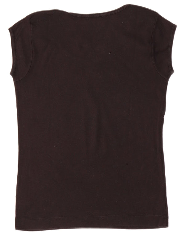 SISLEY Ženska majica s grafičkim motivima UK 14 Veliki crni pamuk