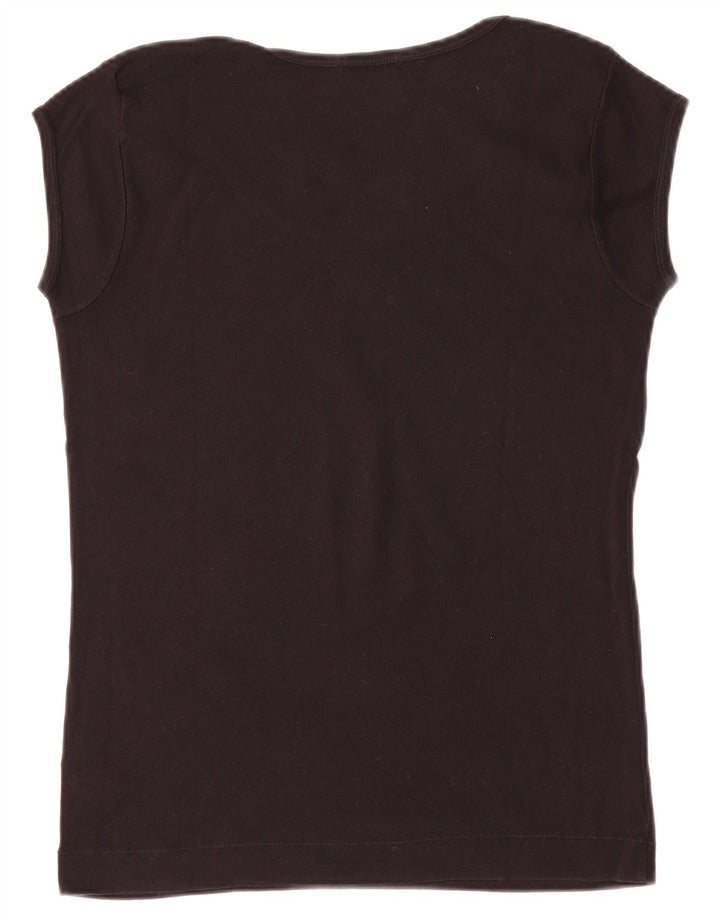 SISLEY Ženska majica s grafičkim motivima UK 14 Veliki crni pamuk