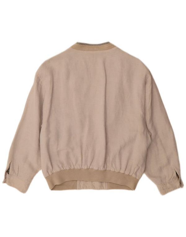 Vintage muška bomber jakna UK 38 srednje bež geometrijska viskoza