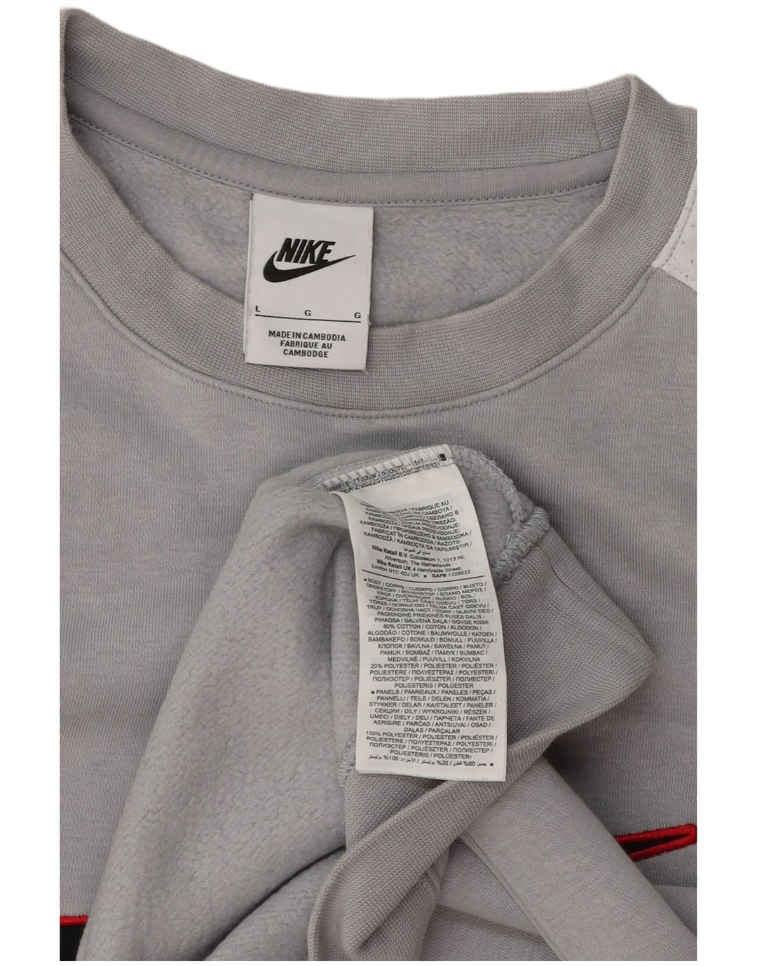 Nike muški džemper s grafičkim motivima, veliki sivi poliester u blokovima boja