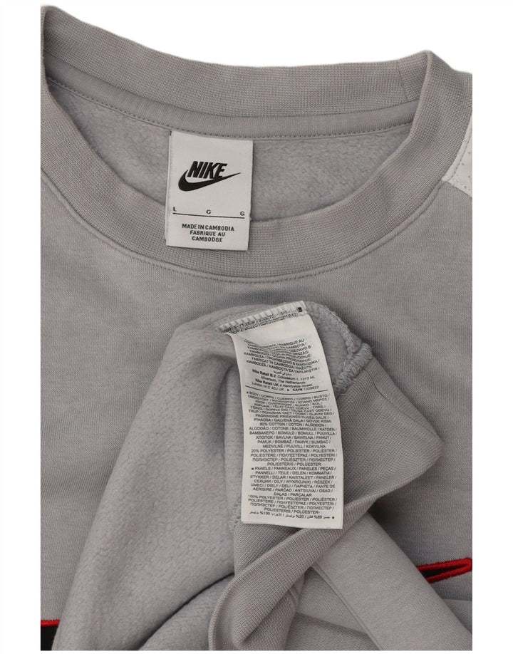 Nike muški džemper s grafičkim motivima, veliki sivi poliester u blokovima boja